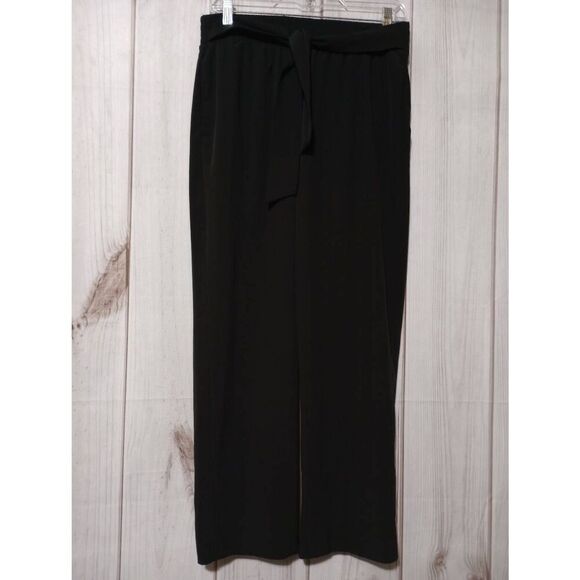 Tahari Pants Ladies Medium Black Pull On Waist Cropped Light Weight - Picture 1 of 6